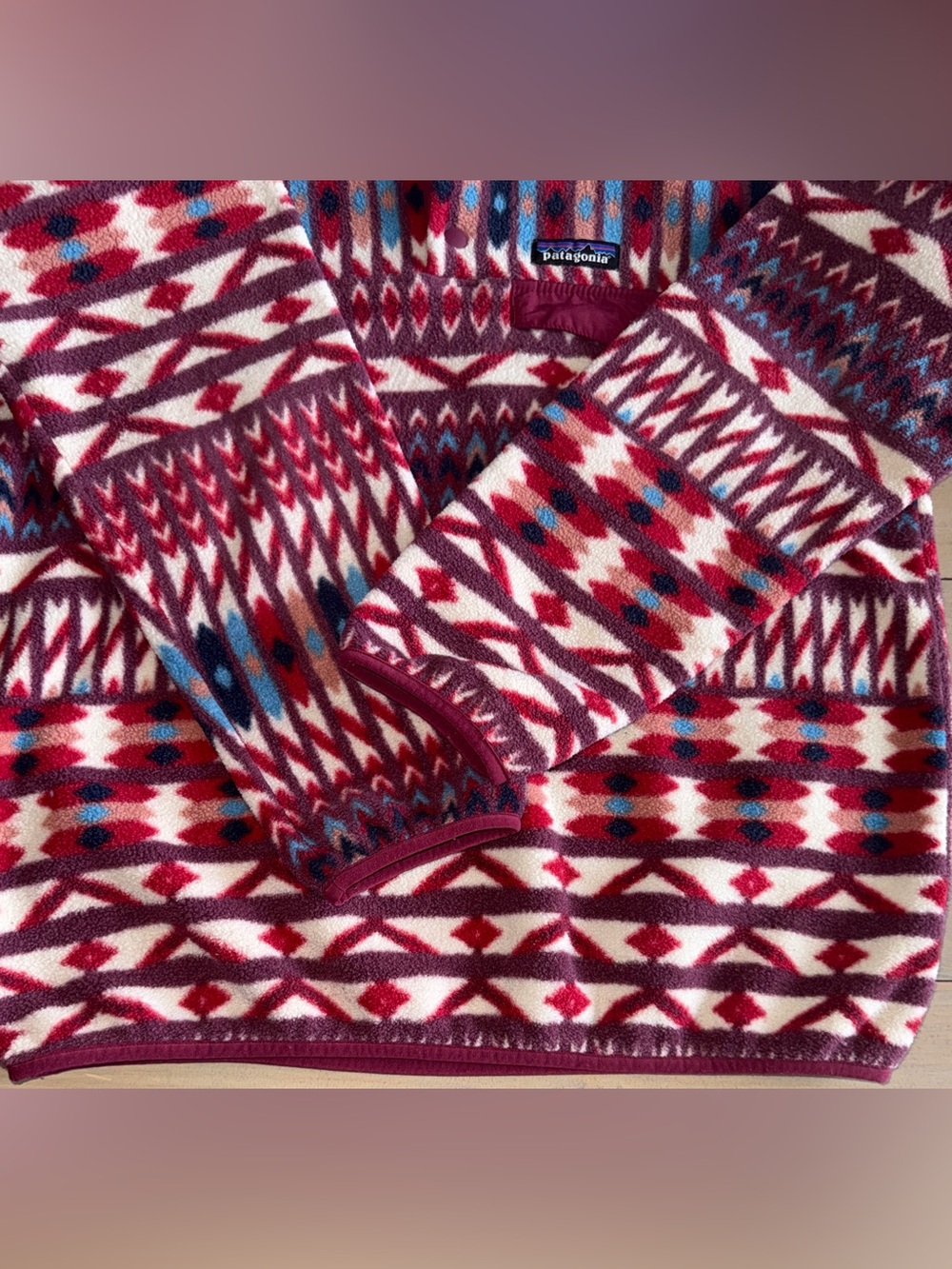 Patagonia Synchilla Snap-T Aztec Print Fleece Pullover Women’s Small - Picture 5 of 6